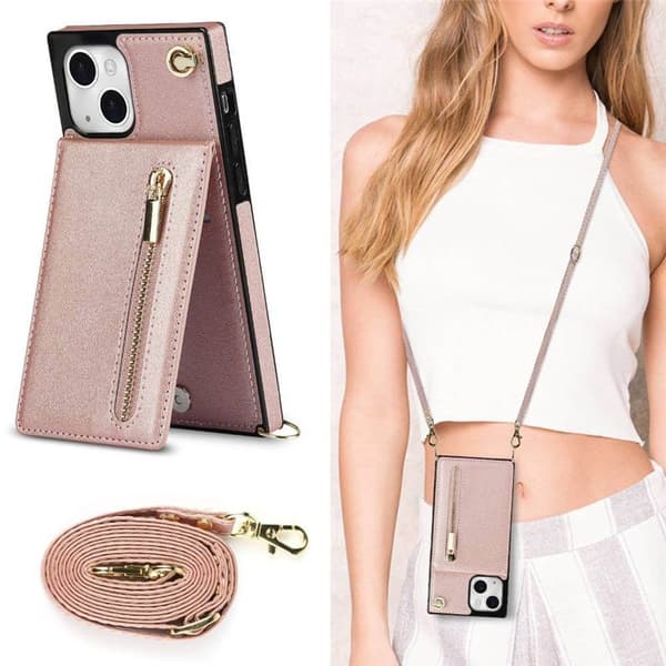Zipper halskÃ¦de cover til Apple iPhone 15 Plus - Rose