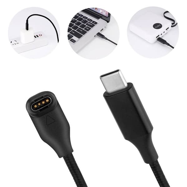 Laddkabel Data-Sync 90Â° USB-C till Garmin Bounce