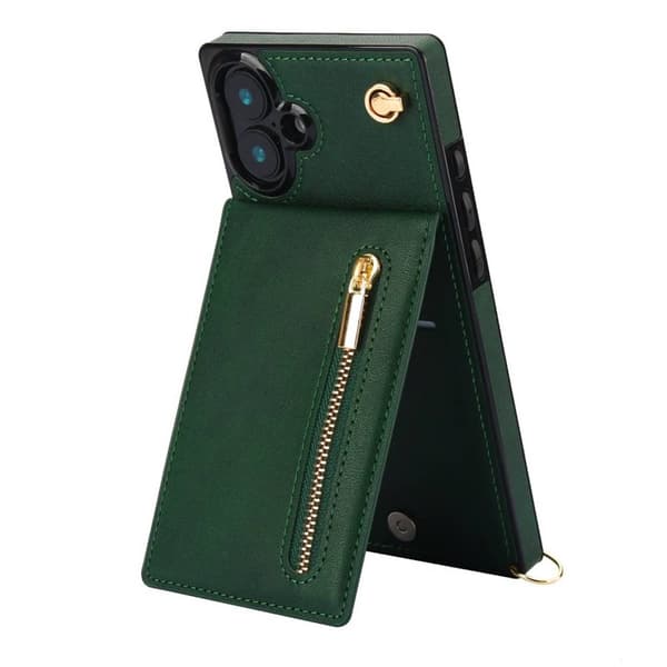 Zipper necklace case till Apple iPhone 16 - Grön