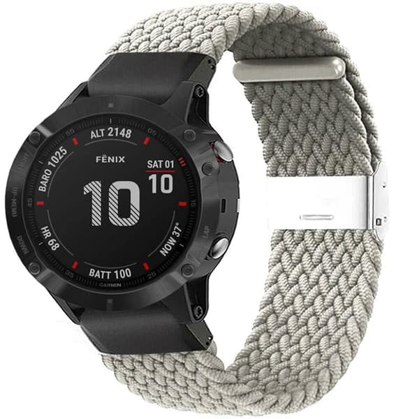 Flettet Urrem til Garmin Fenix 6 - Stone