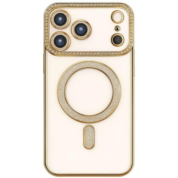 Diamond bling MagSafe deksel til Apple iPhone 18 Pro - Gold