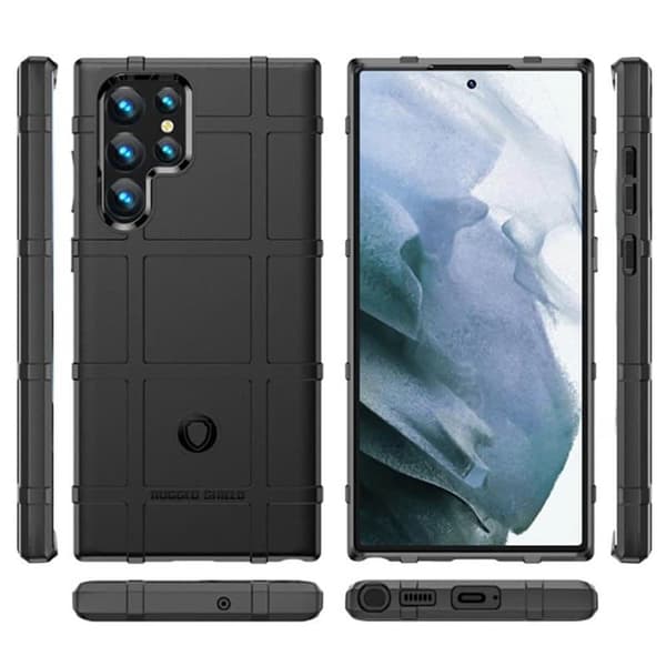 Rugged Shield cover til Samsung Galaxy S23 Ultra - Sort