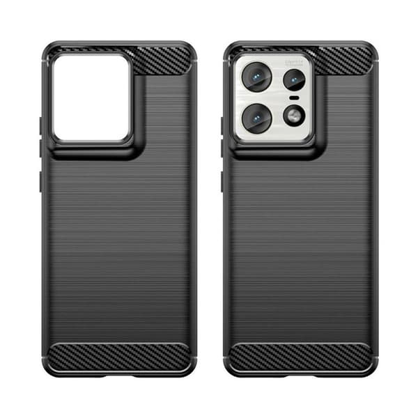 Børstet silikone cover til Motorola Edge 50 Pro - Sort