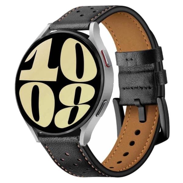 LÃ¦derurrem til Samsung Galaxy Watch 6 (44mm) - Sort
