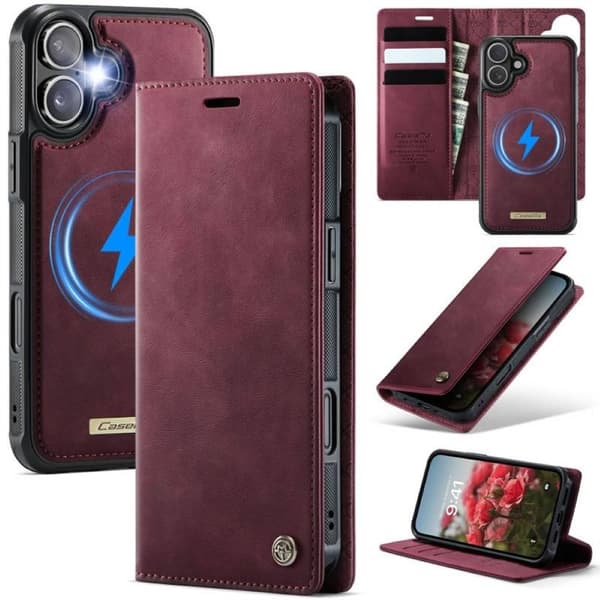 CaseMe mobildeksel C49 2i1 til Apple iPhone 16 Plus â Crimson