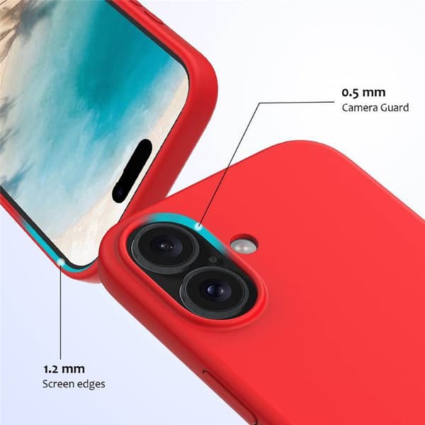 Liquid silikone cover til Apple iPhone 16 - China Red
