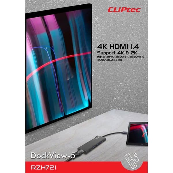 CLiPtec Adapter Hub Type-C 5in1 RZH-721