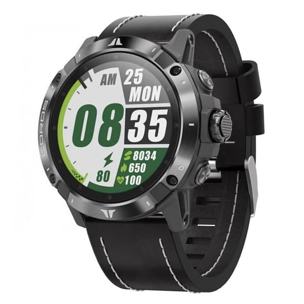 Nahka kellon ranneke easyfit Coros Vertix 2 - Musta