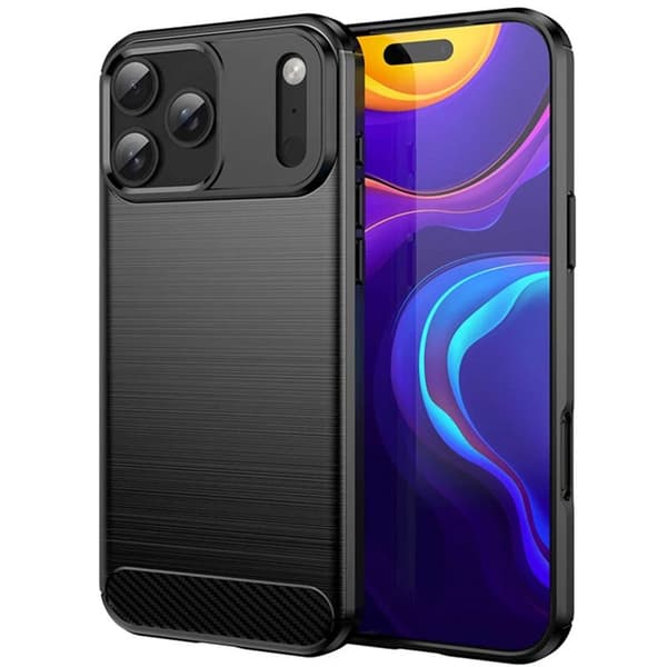 BÃ¸rstet silikone cover til Apple iPhone 17 Pro - Sort