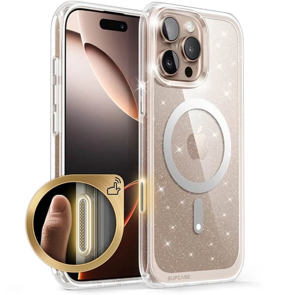 SUPCASE UB Mag cover til Apple iPhone 16 Pro Max - Glitterpink