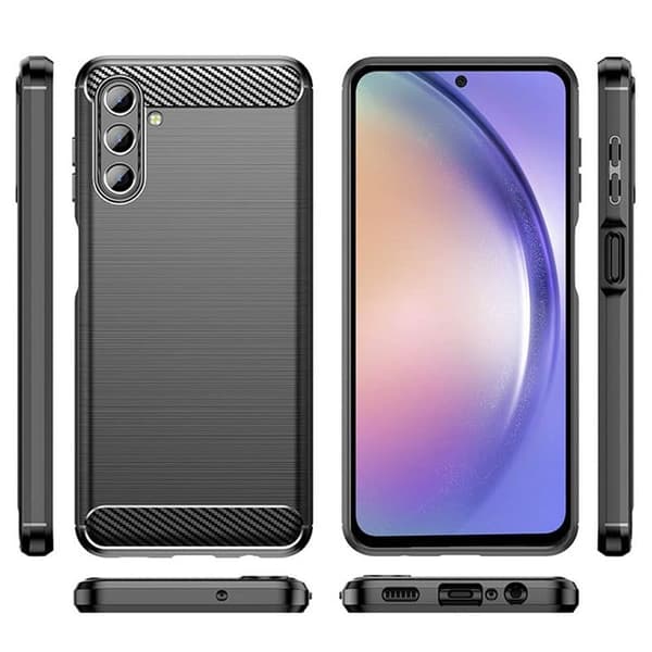 Børstet silikondeksel til Samsung Galaxy A54 5G - Sort