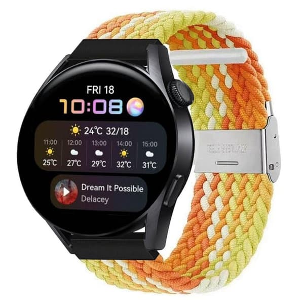 Flettet Elastisk urrem til Huawei Watch 3 (46mm) - Gradientorang