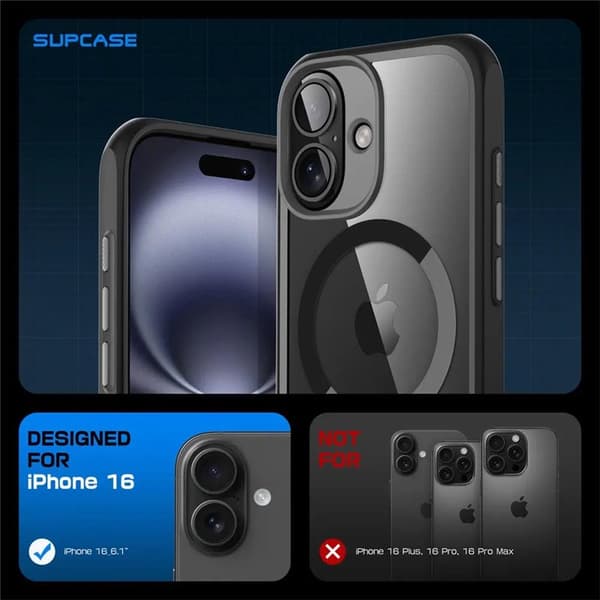 SUPCASE UB Mag cover til Apple iPhone 16 - Sort