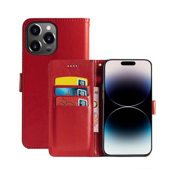 Plånboksfodral 3-kort till Apple iPhone 14 Pro Max - Röd