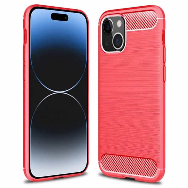 Børstet silikon deksel til Apple iPhone 15 Plus - Coral