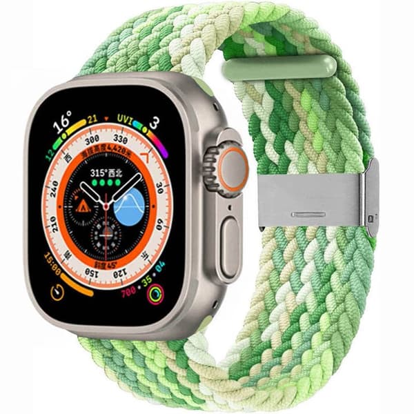 Flettet Urrem til Apple Watch Ultra (49mm) - Gradient green