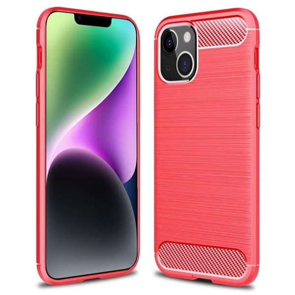 Børstet silikone cover til Apple iPhone 14 Plus - Coral
