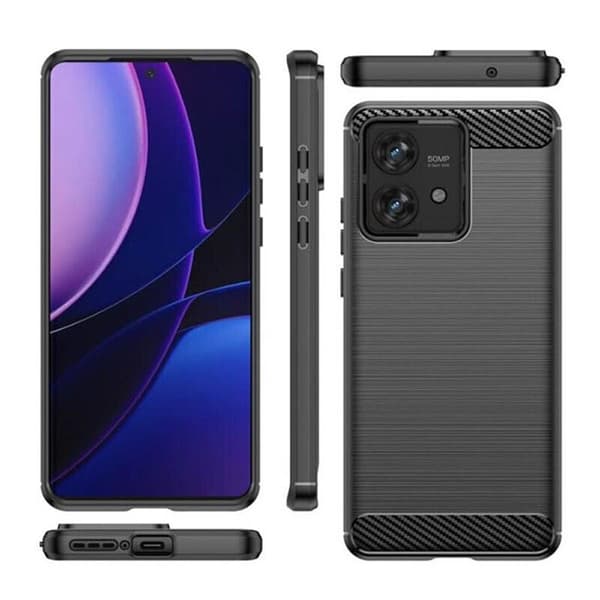 Børstet silikone cover til Motorola Edge 40 Neo - Sort