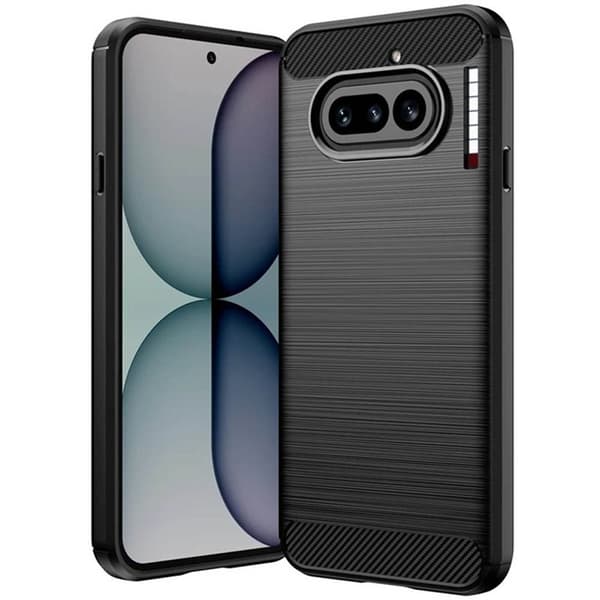 Børstet silikone cover til Nothing Phone 4a - Sort
