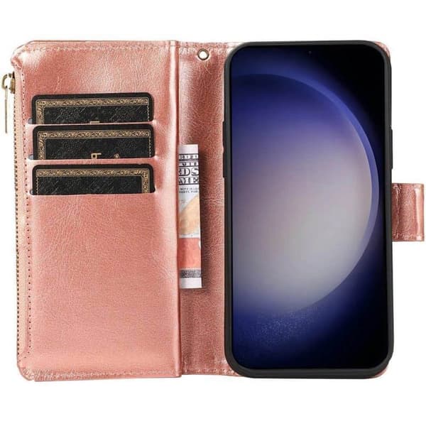 DoubleFlip Zipper 9-kort til Samsung Galaxy S23 - Rose