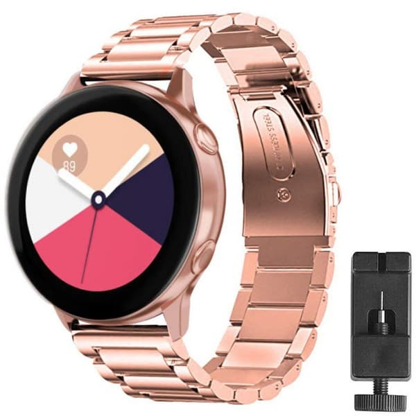 Rustfrit stÃ¥l urrem til Samsung Galaxy Watch Active - RosÃ¨