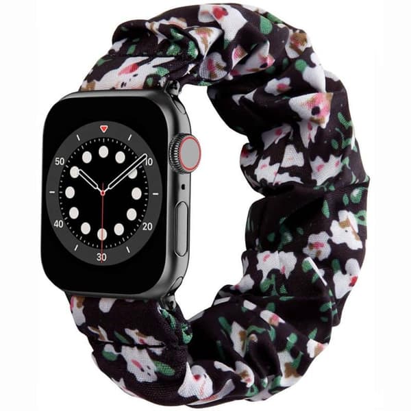 Scrunchie Elastic Urrem til Apple Watch 6 (44mm) - Classic flowe