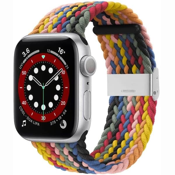 Flettet Urrem til Apple Watch 6 (40mm) - Light Rainbow