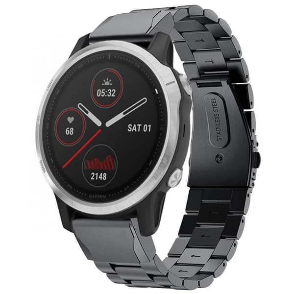 H-Link Titanium urrem til Garmin Fenix 7S - Sort