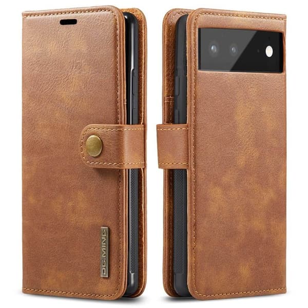 Mobil lommebok DG-Ming 2i1 til Google Pixel 6 - Brun