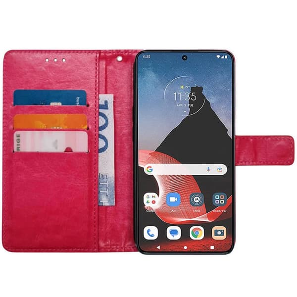 Wallet cover 3-kort til Motorola ThinkPhone - Lyserød