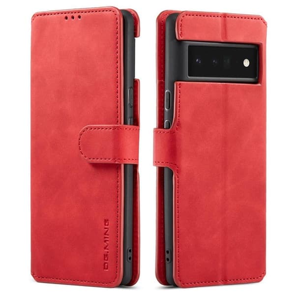 DG-Ming Wallet cover 3-kort til Google Pixel 6 Pro - Rød