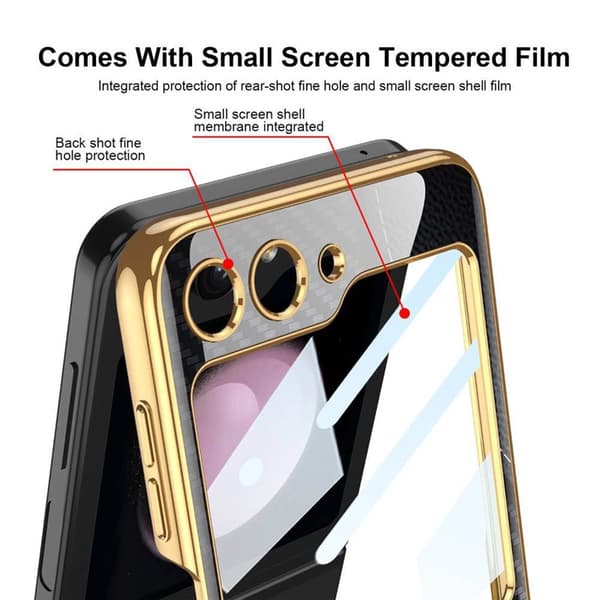 Elk Glass Case til Samsung Galaxy Z Flip 5 - Sort