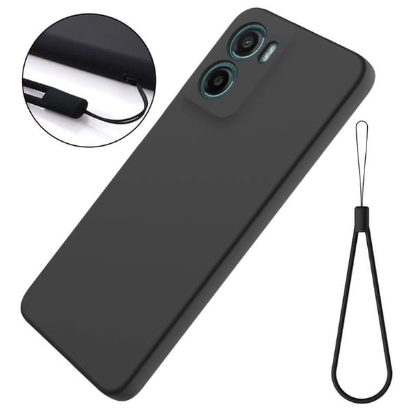 Liquid silikone cover til Motorola Moto E15 - Sort