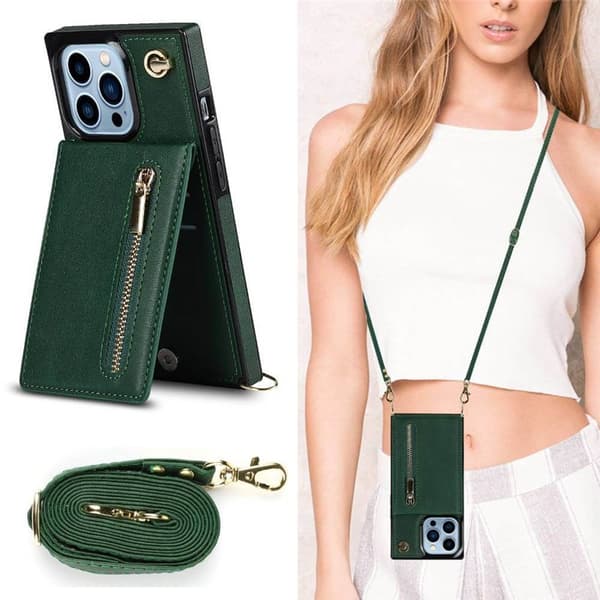 Zipper necklace case till Apple iPhone 13 Pro Max - GrÃ¶n