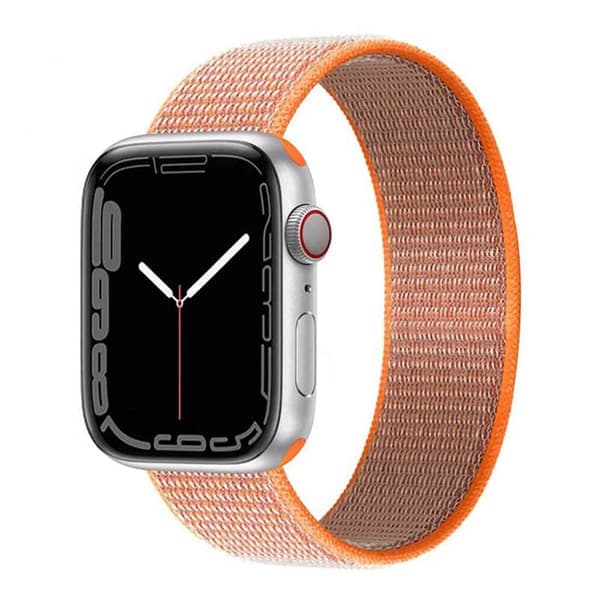 Nylon Urrem til Apple Watch 7 (45mm) - Spicy Orange