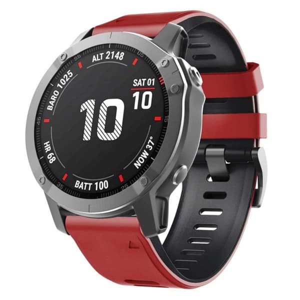 Twin kellon ranneke Garmin Fenix 6X - Punamusta