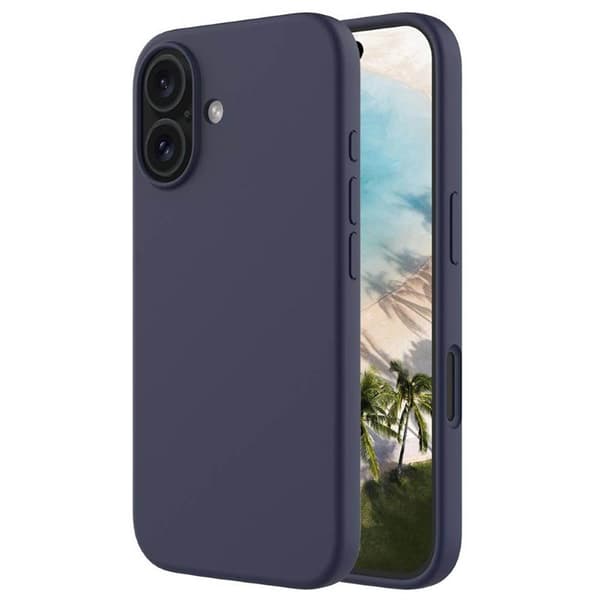 Liquid silikone cover til Apple iPhone 16 - Midnight Blue