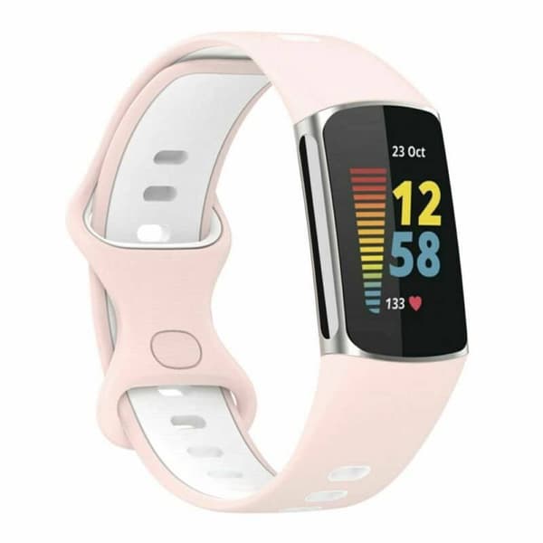 Twin Sport urrem til Fitbit Charge 5 - Lyserød/hvid