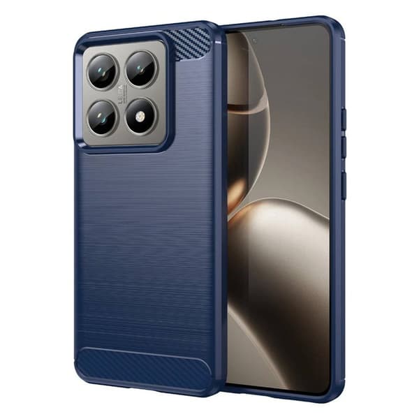 BÃ¸rstet silikone cover til Xiaomi 14T Pro - BlÃ¥
