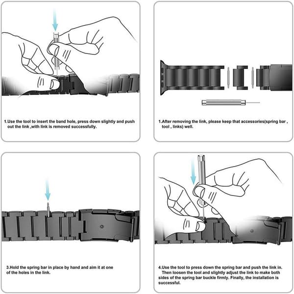 BEAD Titanium urrem til Apple Watch 7 (45mm) - Sort