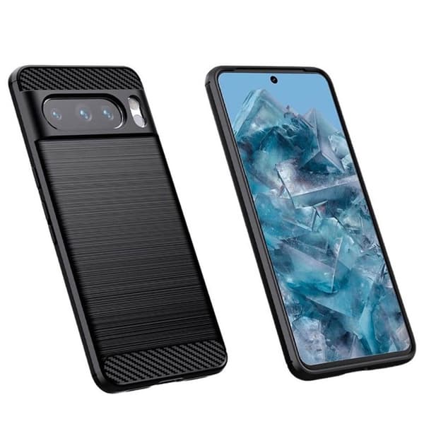 Børstet silikone cover til Google Pixel 8 Pro - Sort