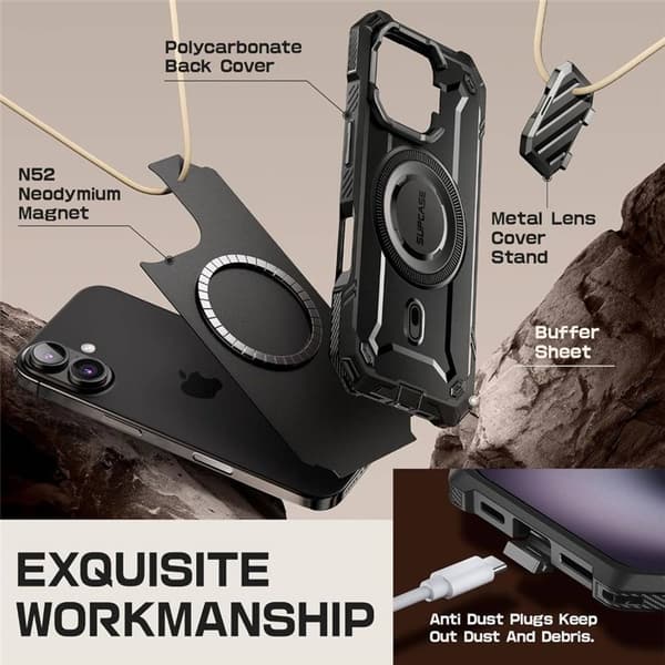 SUPCASE UB Mag XT cover til Apple iPhone 16 - Sort
