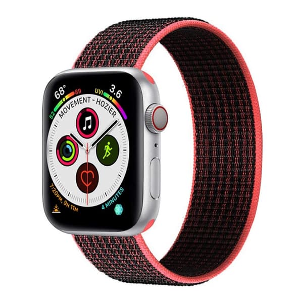 Nylon Urrem til Apple Watch 5 (40mm) - Blackred