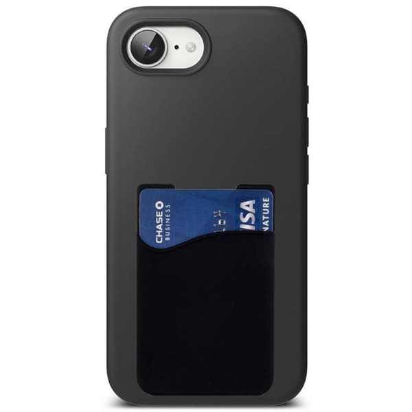 Silikone cover med kortholder til Apple iPhone 16e - Sort