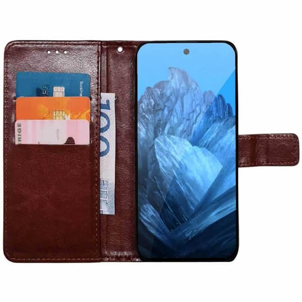 Wallet cover 3-kort til Google Pixel 10 Pro - Brun