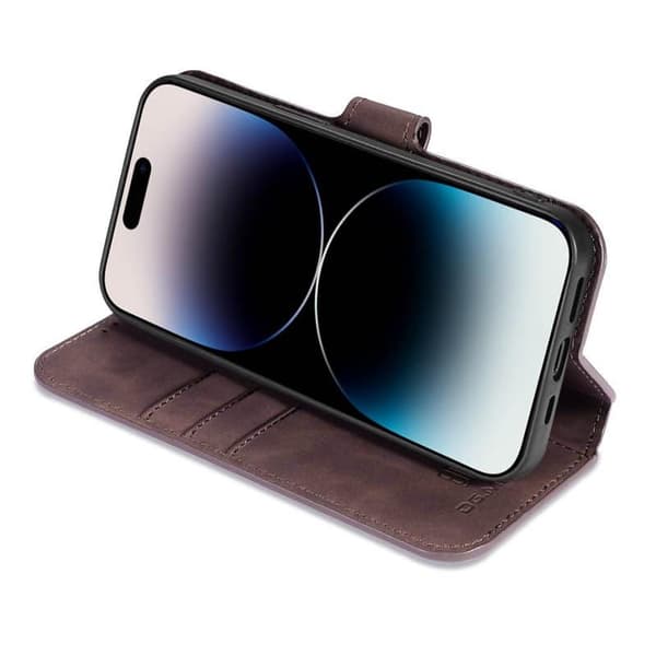 DG-Ming Wallet cover 3-kort til Apple iPhone 14 Pro Max - Coffe