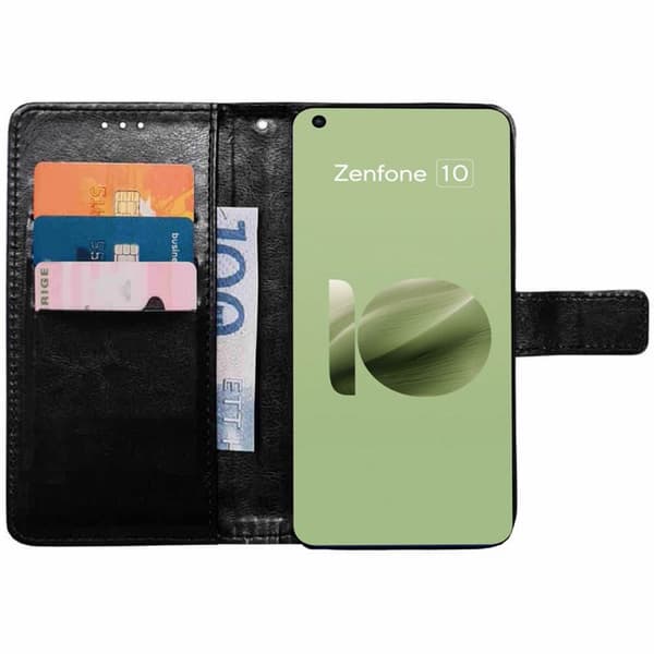 Wallet cover 3-kort til Asus Zenfone 10 - Sort