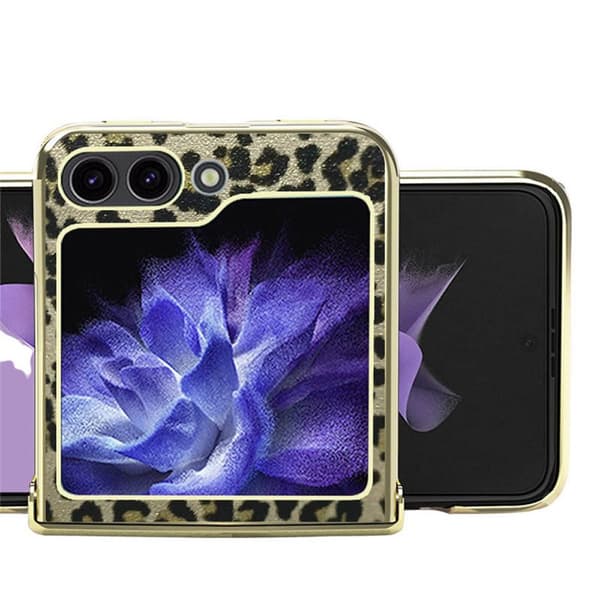 Leopard Case til Samsung Galaxy Z Flip 5 - Silver White