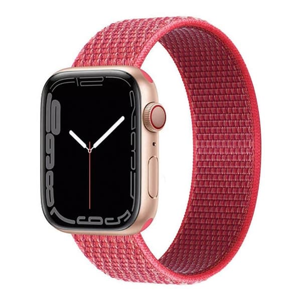 Nylon Urrem til Apple Watch 7 (45mm) - Hibiskus