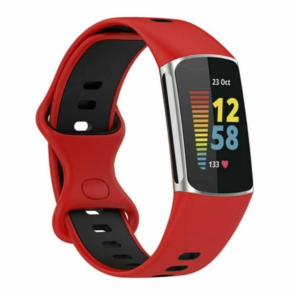 Twin Sport urrem til Fitbit Charge 5 - Rød/sort